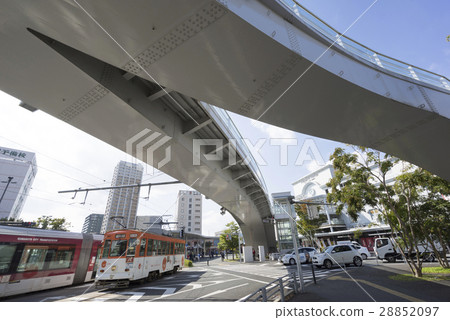 JR熊本站東口白川口站大樓常規線Ekimae出租車出租車旋轉城市天際線 28852097