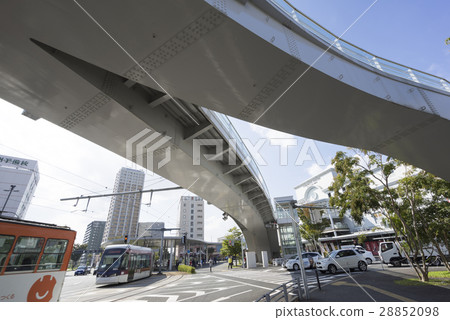 JR熊本站東口白川口站大樓常規線Ekimae出租車出租車旋轉城市天際線 28852098