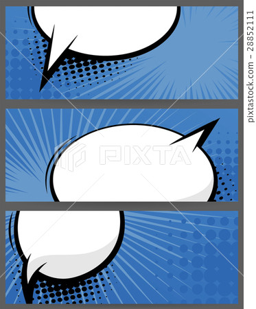 Comic book balloon horizontal blue blank banner Comic book balloon horizontal blue blank banner 28852111