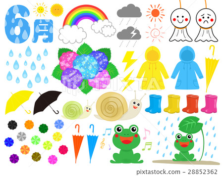 Illustration set of the rainy season Illustration set of the rainy season 28852362