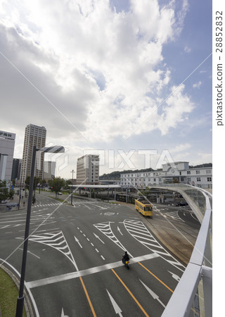 Kumamoto gateway JR Kumamoto station east exit Shirakawaguchi footbridge and Kumamoto-shi street snapshot Snapshot shooting 28852832
