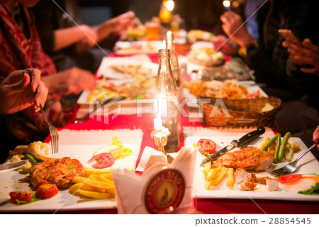 romantic candlelight dinner in restaurant romantic candlelight dinner in restaurant 28854545