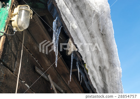 Grey Melted Snow on the Roof in Early Spring Grey Melted Snow on the Roof in Early Spring 28854757