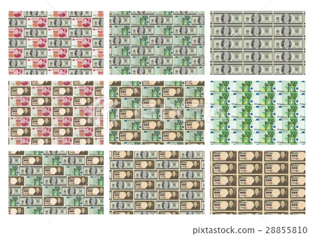 Background material World currency set Seamless pattern 28855810