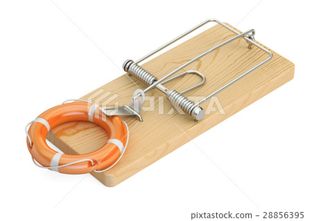 mousetrap with lifebelt, 3D rendering 28856395