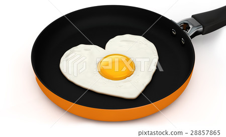 Heart-shaped fried egg Heart-shaped fried egg 28857865