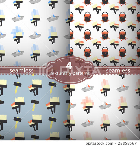 seamless pattern four pieces. brushes and paint 28858567