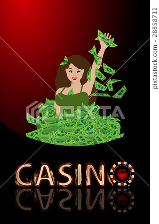 Casino girl to sink a lot of money. concept Casino girl to sink a lot of money. concept 28858711