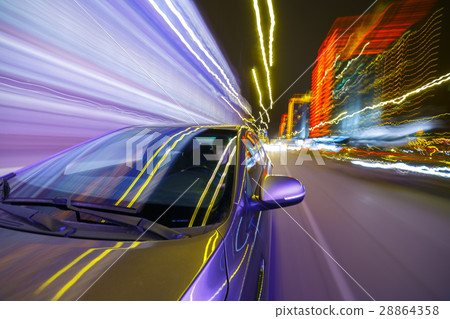 night city drive by car 28864358