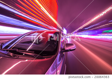 night city drive by car 28864363