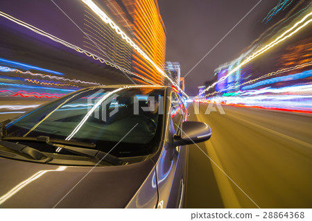 night city drive by car night city drive by car 28864368