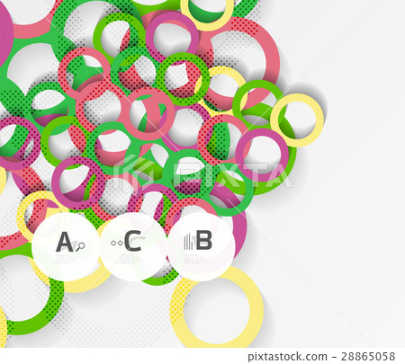 Geometrical circles on white with shadows 28865058