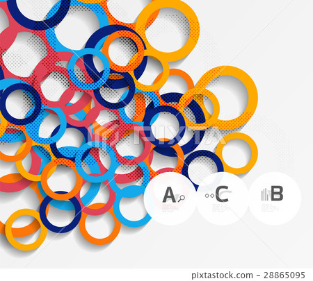 Geometrical circles on white with shadows 28865095