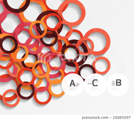 Geometrical circles on white with shadows 28865097