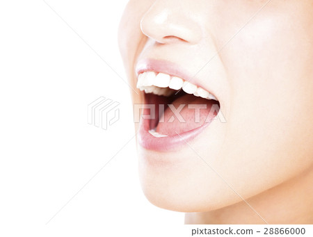 closeup young woman with great healthy white teeth 28866000