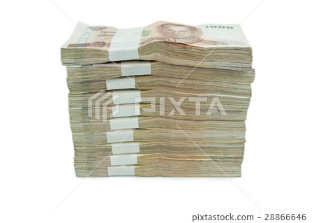 Thai banknote 1000 baht on white background 28866646