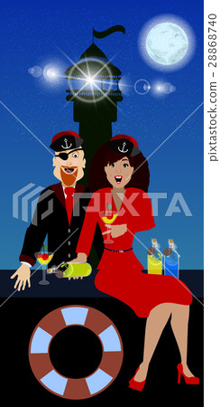 Captain girl and drink on the background Captain girl and drink on the background 28868740