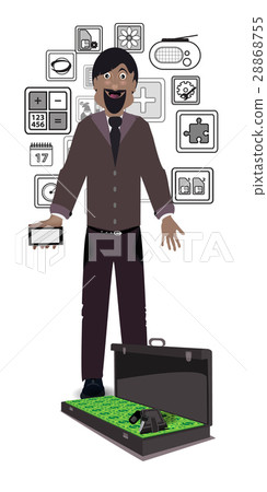 a man with a case on a white background dollars a man with a case on a white background dollars 28868755