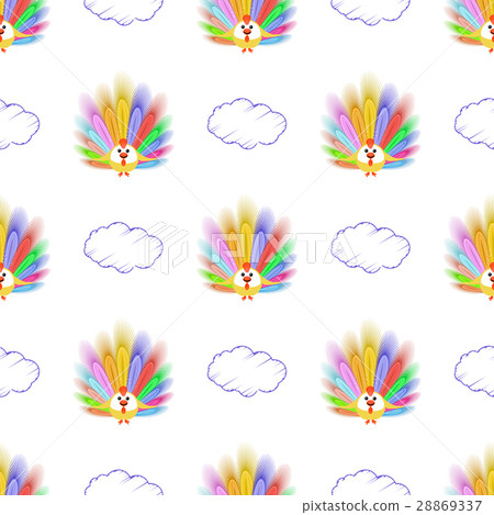 bird peacock and cloud. seamless pattern bird peacock and cloud. seamless pattern 28869337
