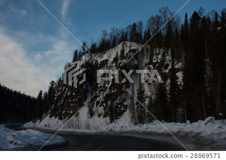 mountain road. use a smart phone, website 28869571