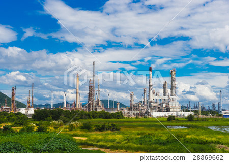 Oil Refinery factory industry with blue sky Oil Refinery factory industry with blue sky 28869662