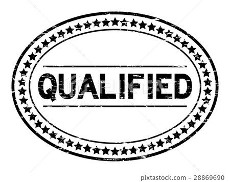 Grunge black qualified oval rubber seal stamp Grunge black qualified oval rubber seal stamp 28869690