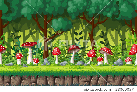 Seamless nature background with fly agric.  28869857