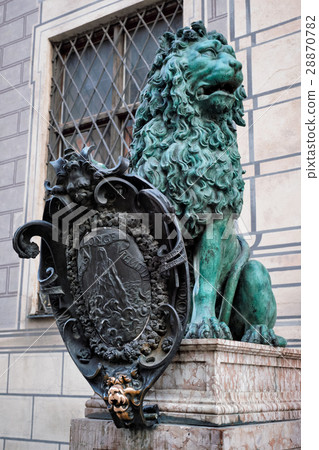 Bavarian lion statue at Munich Residenz palace 28870782
