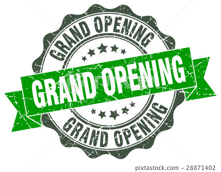 grand opening stamp. sign. seal 28871402