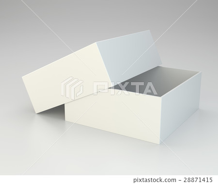 Blank open box on gray background. Blank open box on gray background. 28871415