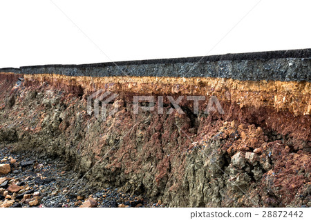 The curb erosion from storms. 28872442