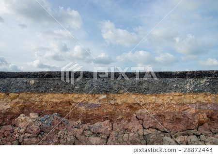 The curb erosion from storms. 28872443