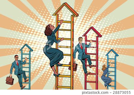 Business team climbs up the stairs 28873055