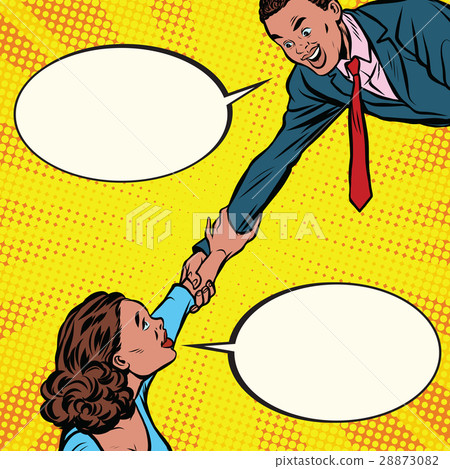 African American man rescues a woman 28873082