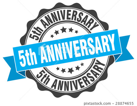 5th anniversary stamp. sign. seal 5th anniversary stamp. sign. seal 28874655