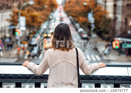 Beautiful woman travel and look at New York City Beautiful woman travel and look at New York City 28874777