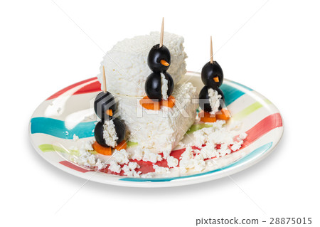 olives stuffed with cheese in the form of penguins olives stuffed with cheese in the form of penguins 28875015