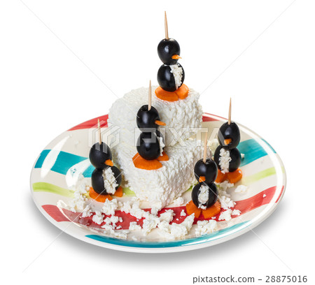 cottage cheese with decorative penguins cottage cheese with decorative penguins 28875016