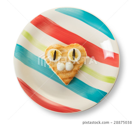 Sandwich with quail eggs closeup Sandwich with quail eggs closeup 28875038