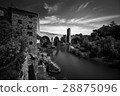 Ancient gothic bridge in Besalu , Catalonia,Spain 28875096