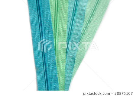 Zipper pastel green and blue set isolated on white 28875107