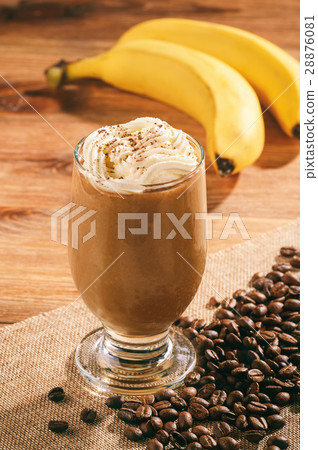 Coffee milk cocktail with banana  28876081