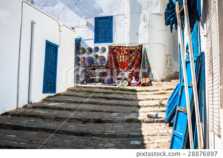Street in the town of Sidi Bou Said, Tunisia Street in the town of Sidi Bou Said, Tunisia 28876897