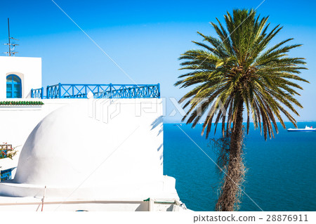 Cafe with beautiful view on Sidi Bou Said harbour 28876911