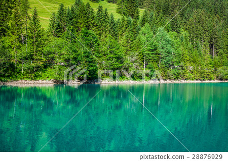 beautiful view mountain lake. Steg,Malbun beautiful view mountain lake. Steg,Malbun 28876929
