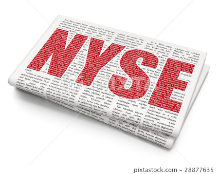 Stock market indexes concept: NYSE on Newspaper Stock market indexes concept: NYSE on Newspaper 28877635