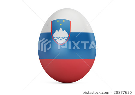 Easter egg with flag of Slovenia, 3D rendering 28877650