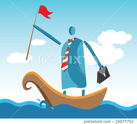 Alone Leaders In The Boat At Ocean Alone Leaders In The Boat At Ocean 28877702