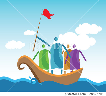 Leaders and people crowd the ocean 28877705