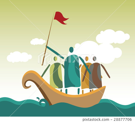 Leaders and people crowd the ocean 28877706